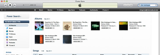 Post image of Back catalogue on iTunes and Juno Records
